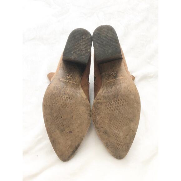 Freebird by Steven brown tan suede ankle boots 7 cowboy western heel - Picture 13 of 13